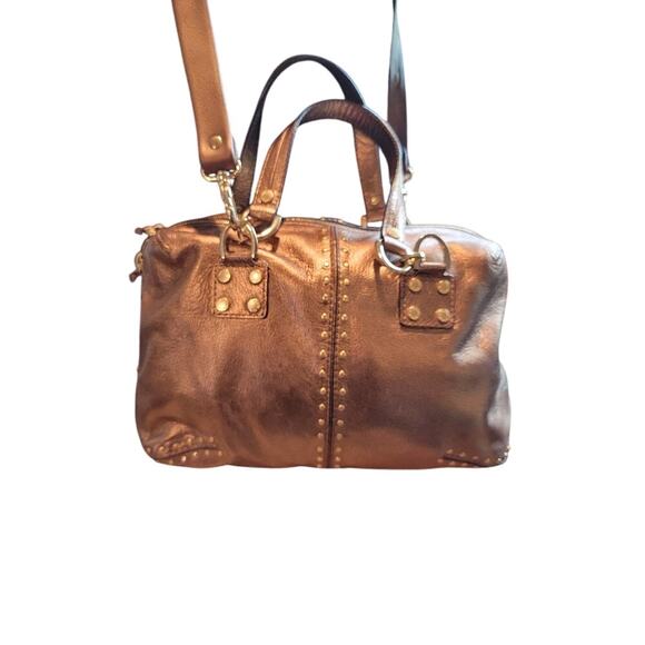 Michael Kors Bronze Studded Duffle Handbag Satchel - Picture 1 of 14